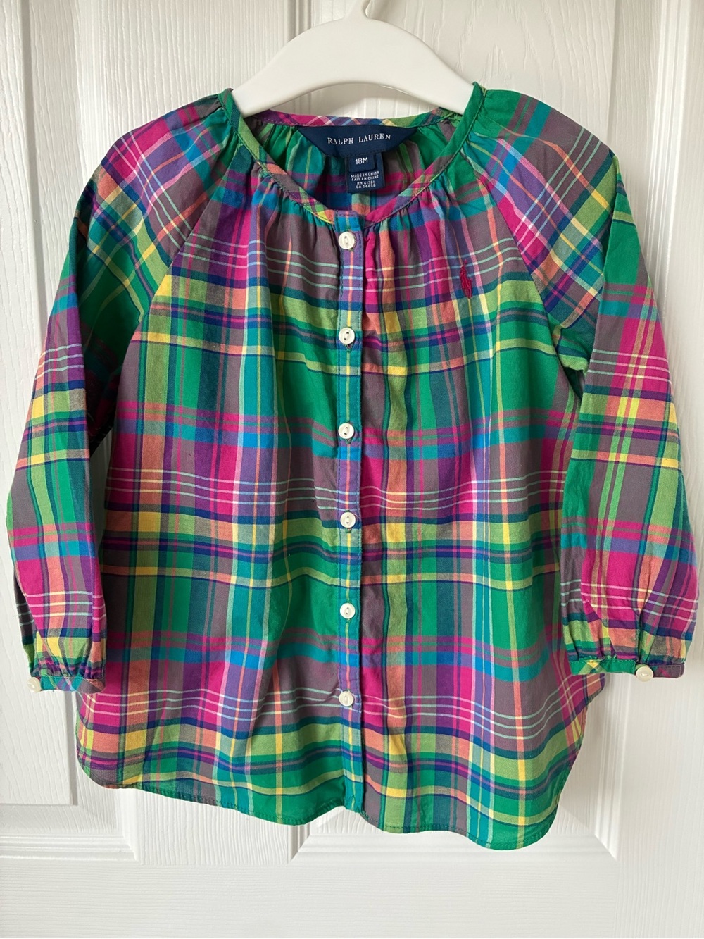 Ralph Lauren Green Plaid Button-Front Shirt
